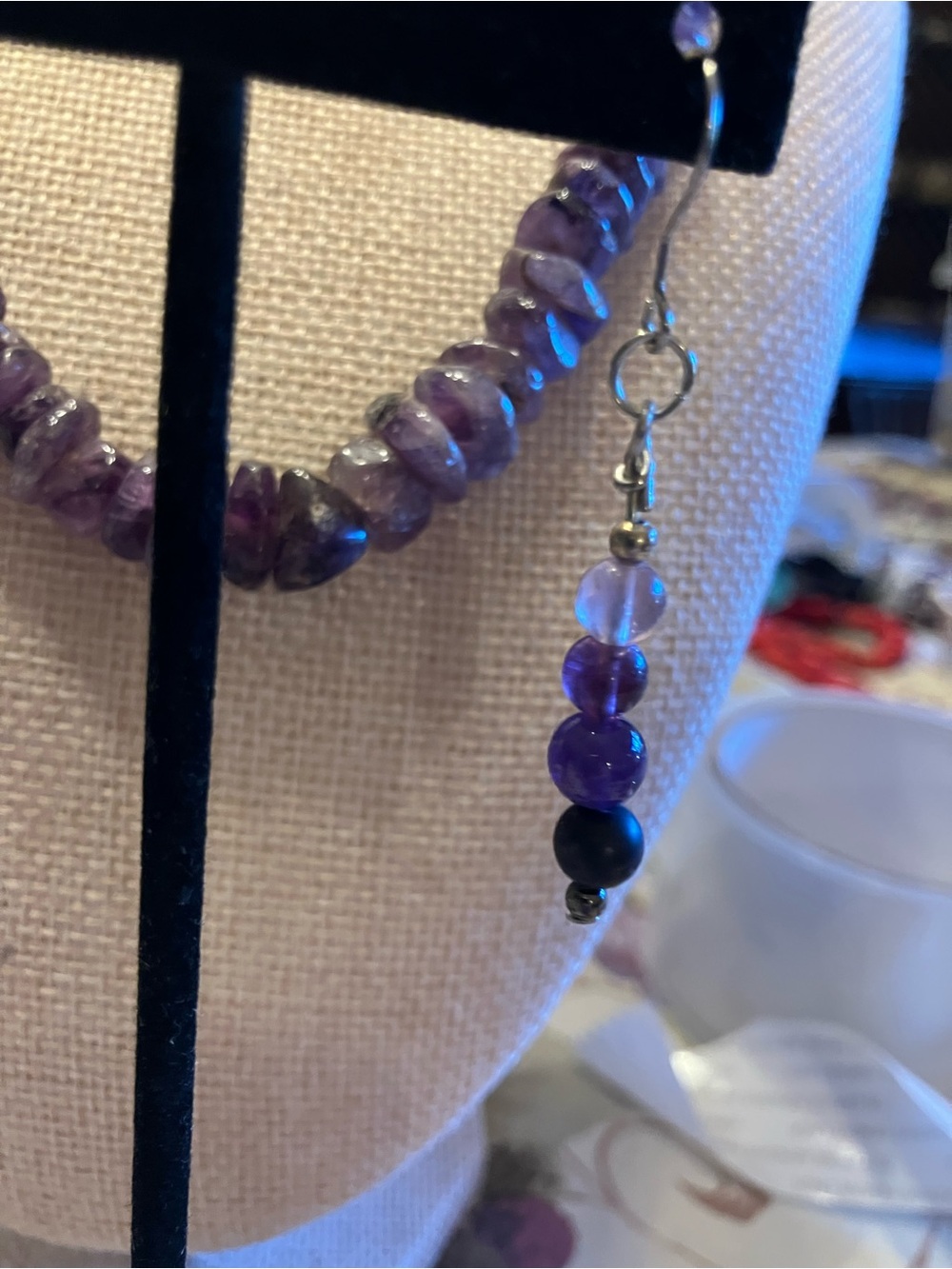 Amethyst Choker Necklace with Matching Earrings - Picture 11 of 12
